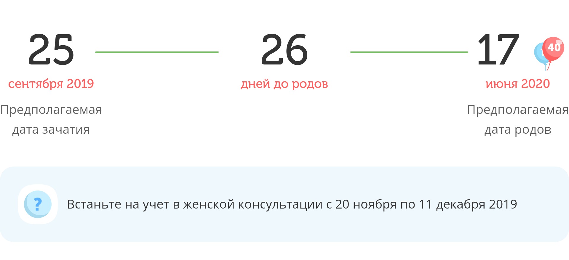 Калькулятор даты родов