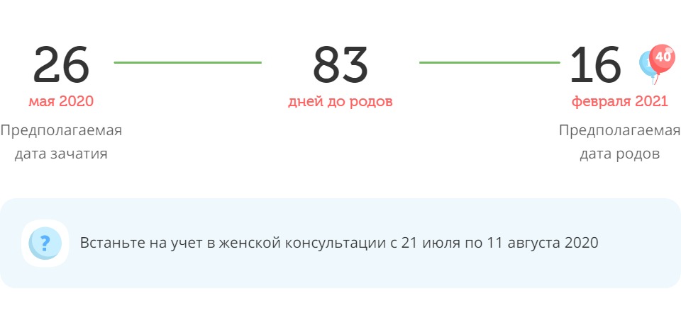 Калькулятор даты родов