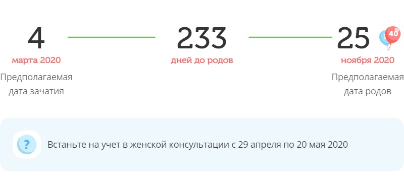 Калькулятор даты родов