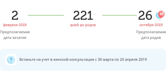 Калькулятор даты родов