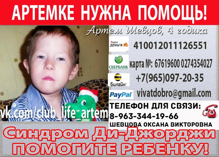 Шевцов Артемка 4г. с-м Ди-Джорджи, ПИД, ЮРА