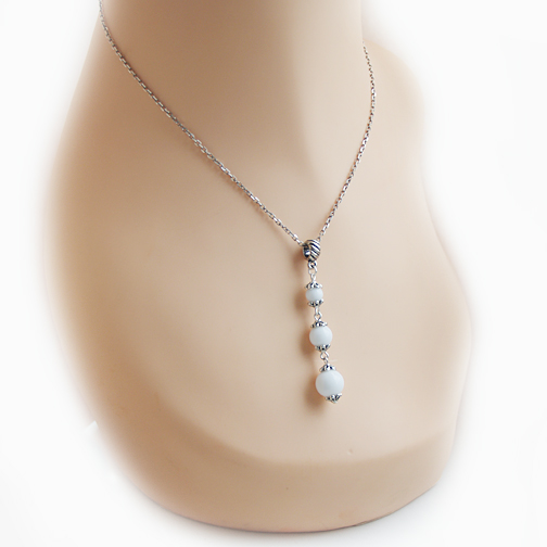 Белоснежный комплект "Шарики белого пломбира" (агат)