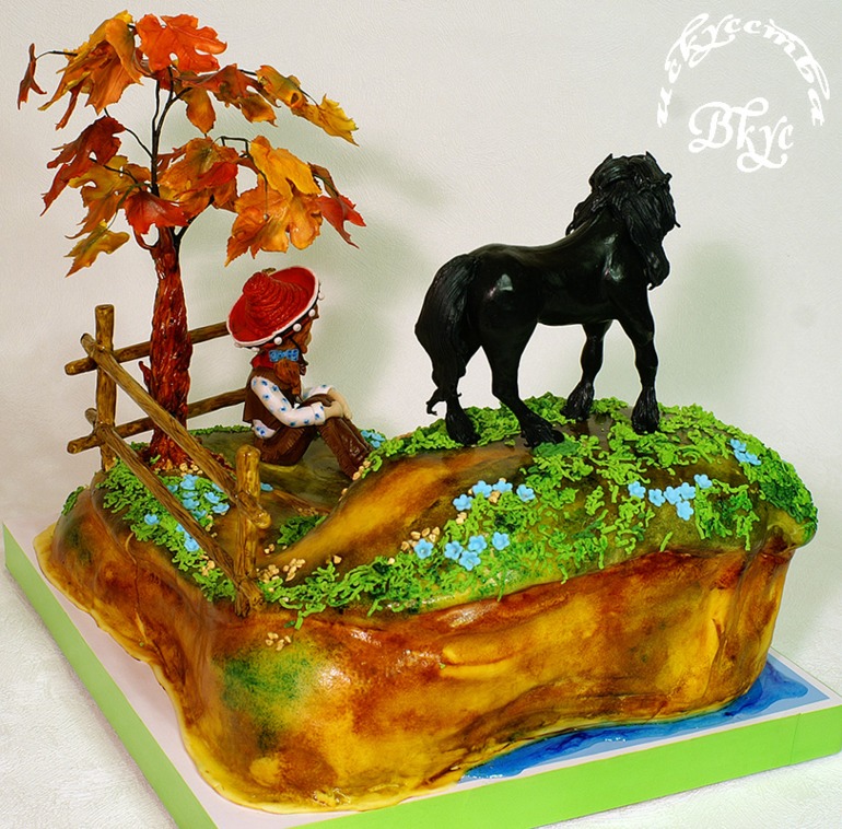 Тортик "Конь и его девочка"