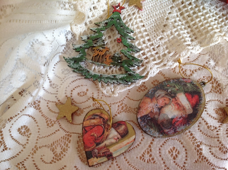 Подарки к Новому Году, ручная работа, игрушки из фетра, декупаж!