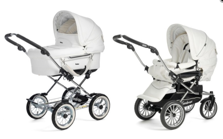 Emmaljunga Mondial Du Combi  2014 в расцветке White Leatherette на шасси Duo S, в наличии, новая