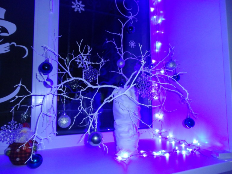 Украшение окна,новогоднее)