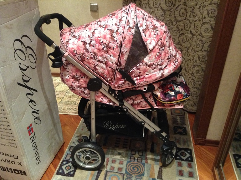 Моя зимняя коляска Esspero X-Drive pink.