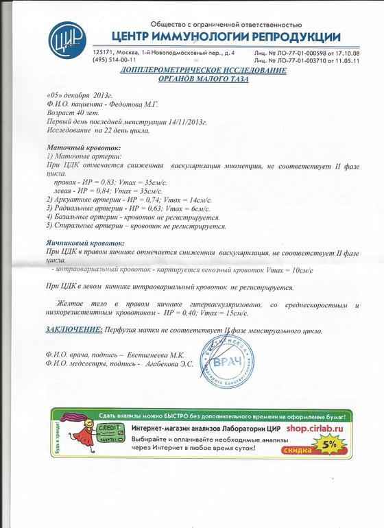 Доплер: плохой кровоток...