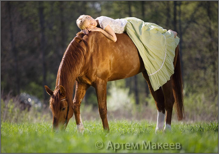 Фотосессия с лошадьми. Девушка останавливает лошадь. Детская фотосессия с лошадьми. Баба коня на скаку.