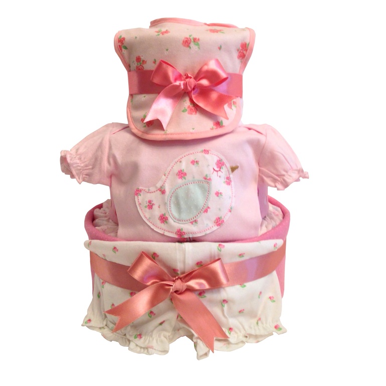 Торт из памперсов "Розовые розочки".