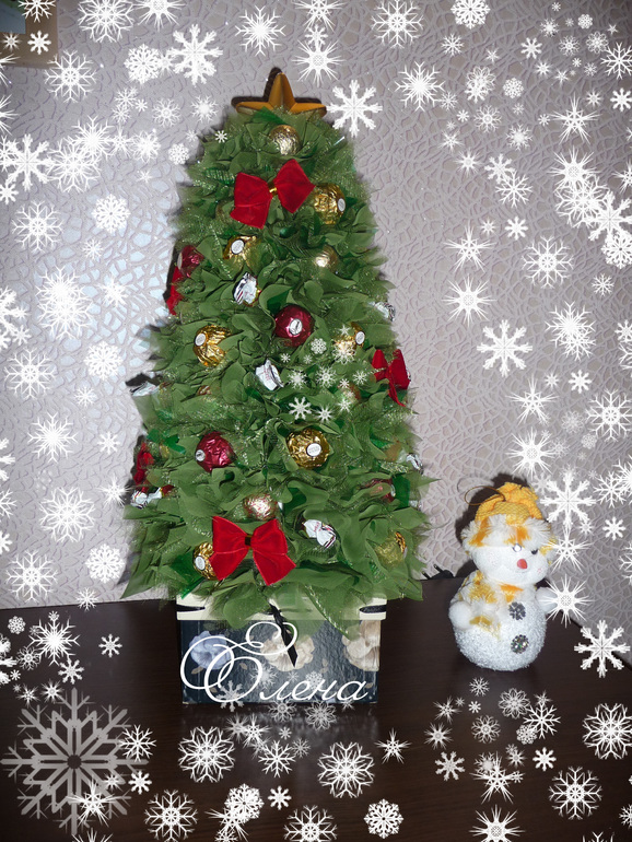 Готовимся к Новому году!!!  Елочка из конфет!