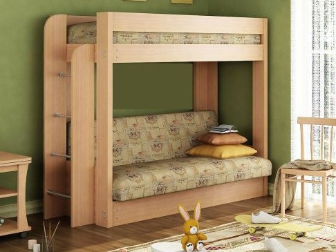 Двухъярусная кровать с диваном