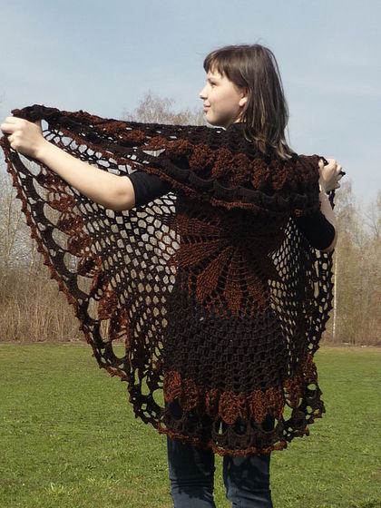 накидка вязанная