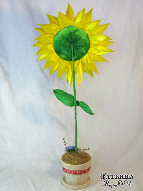 Канзаши-топиарий "Подсолнух"