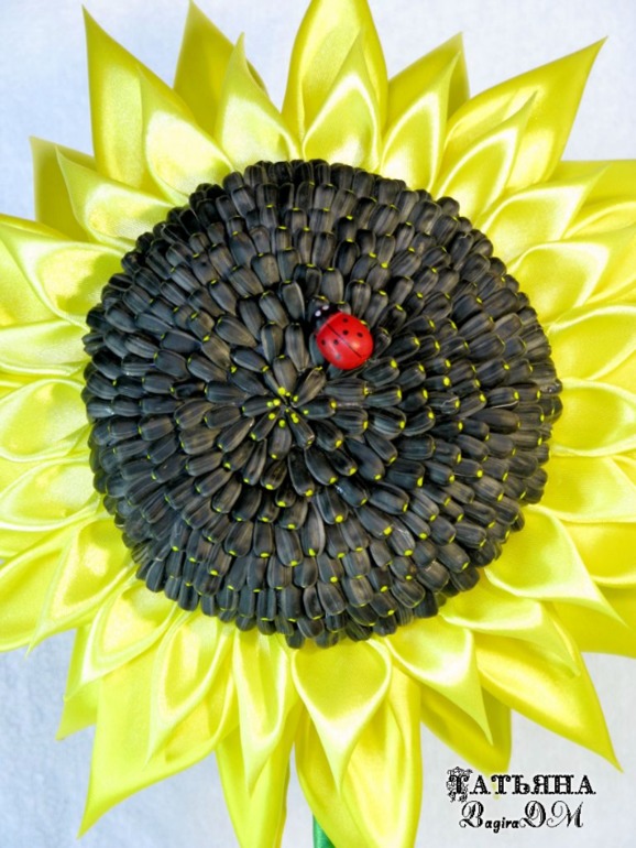Канзаши-топиарий "Подсолнух"