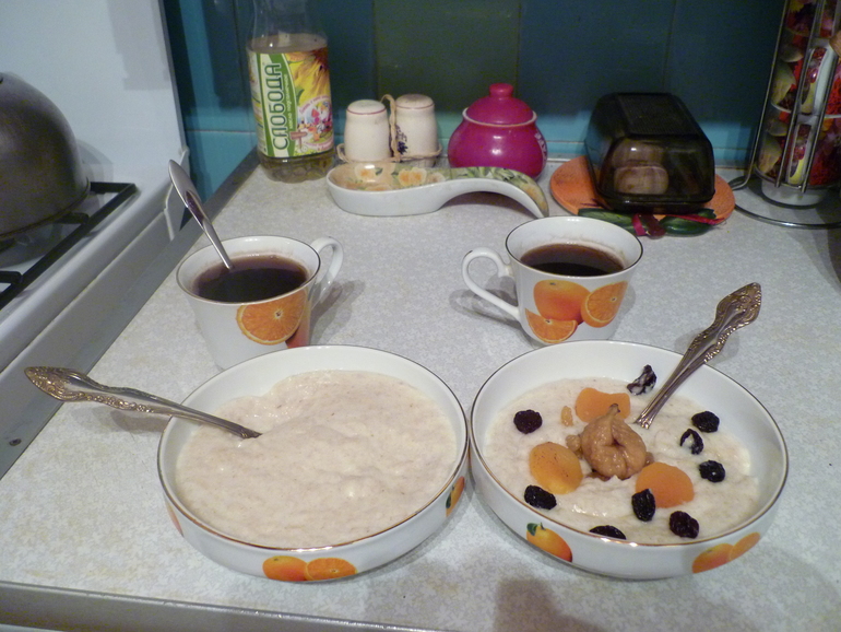 Овсяночка с изюмом,курагой и инжиром