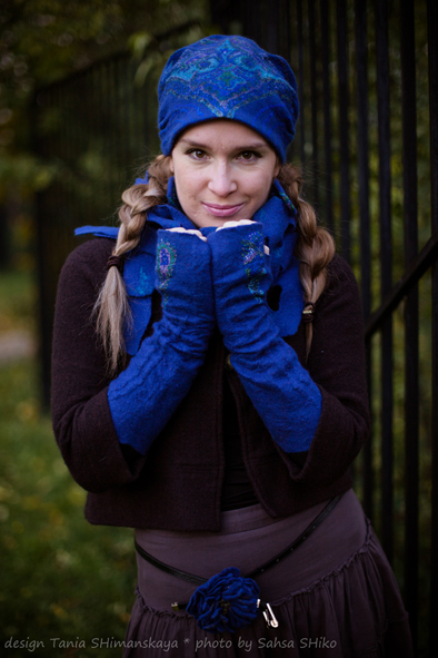 Красивые шапочки, митенки, броши, сережки