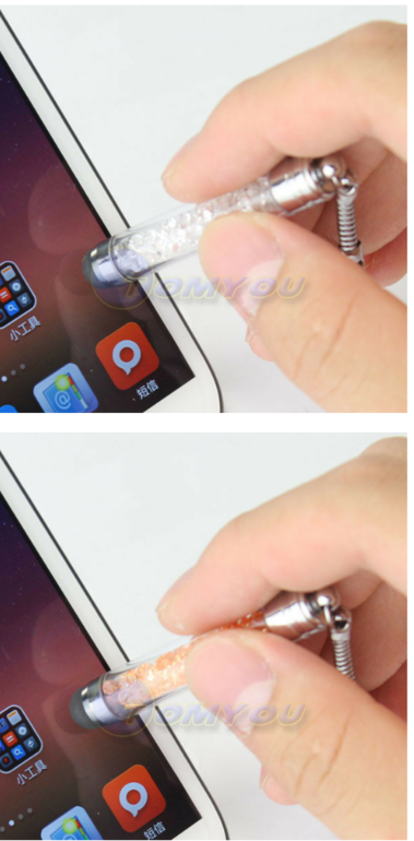 стилус с кристаллами с заглушкой разъема для наушников 3, 5мм, цена 65 руб!