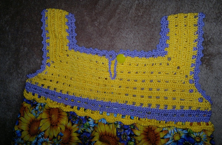 Летне-осеннее платье- комбинированное.