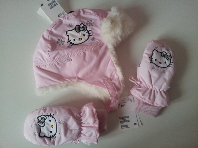 Шапка и варежки с Китти, H&M