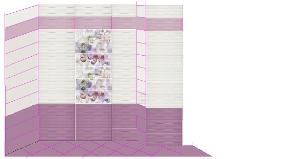 Вариант раскладки плитки ванной