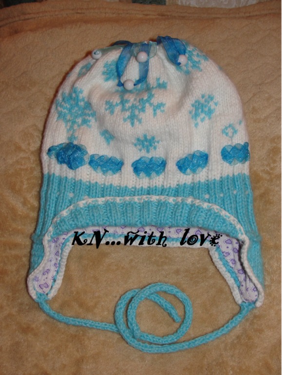 Снежинки. Шапуля для дочи)