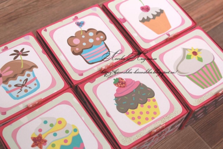 Бонбоньерки для пироженных и пригласительные на ДР