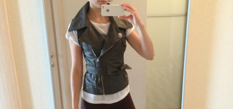 Кожаный жилет Lui Jo - новый! 6000 руб.