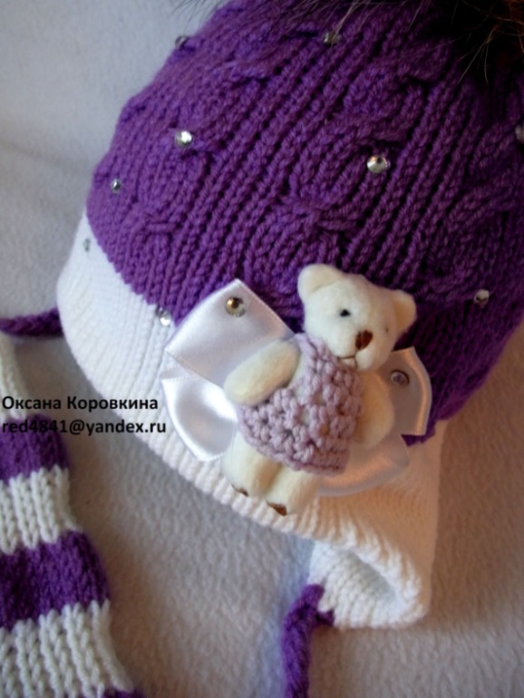 сиреневый наряд)шапочка и гетры