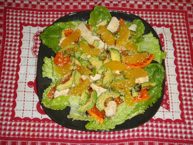 Салат с тыквой и курицей