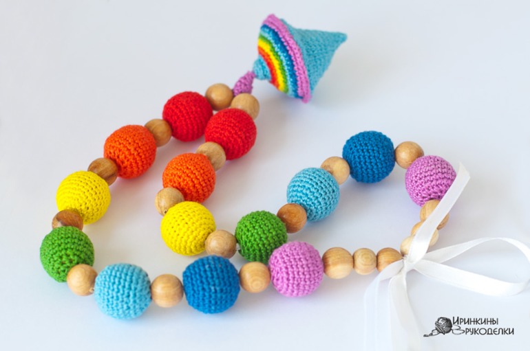 Радужная юла, бирка и пакетик