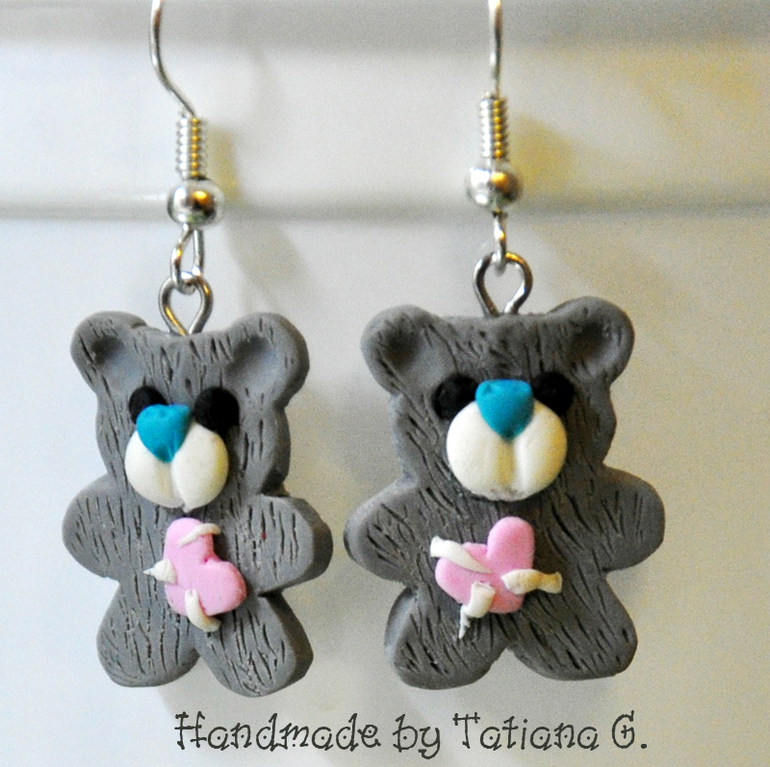 Серьги Мишки Тедди