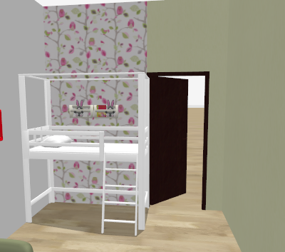 Как расположить полочки у детской кровати дл. 165 см?