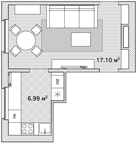 Интерьер гостиной в типовой квартире