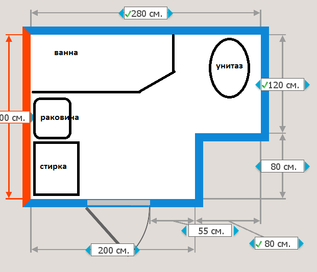 Как расположить сантехнику в совмещенном с/у?