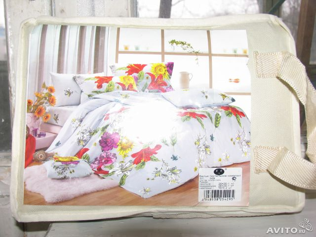 Комплект постельного белья 2сп, евро, в сумочке,1500р.