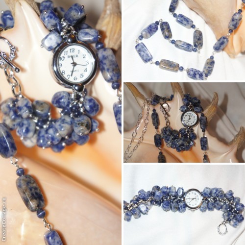 Часики Пасмурное небо. Ручная работа