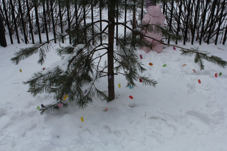 Ледяные украшения на ёлочку