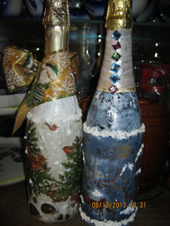 Мои первые новогодние бутылочки