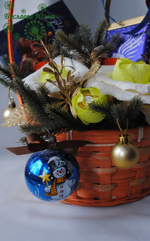 Подарочная корзина с мандаринками.