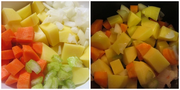 Густой картофельный суп с квашеной капустой и беконом