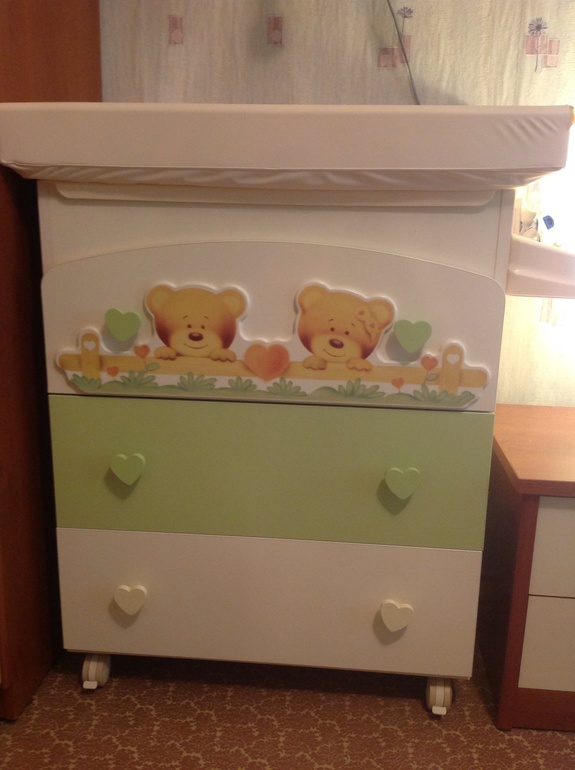 Baby Expert Cuore кроватка и пеленальный комод с ванночкой в идеале - 35000р