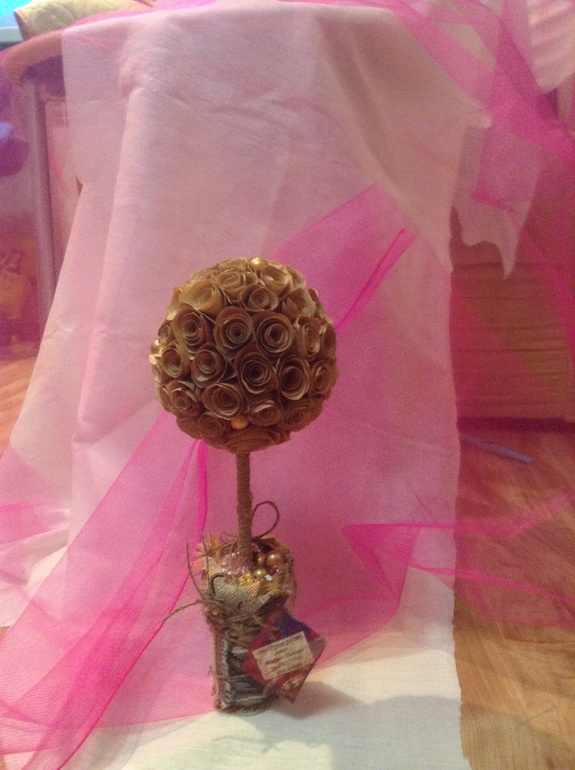 Топиарчик из кофейных розочек