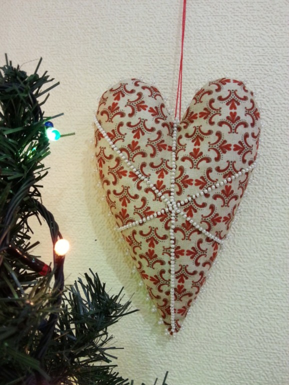 Новогодний комплект. Мини-подушечка и сердечко.