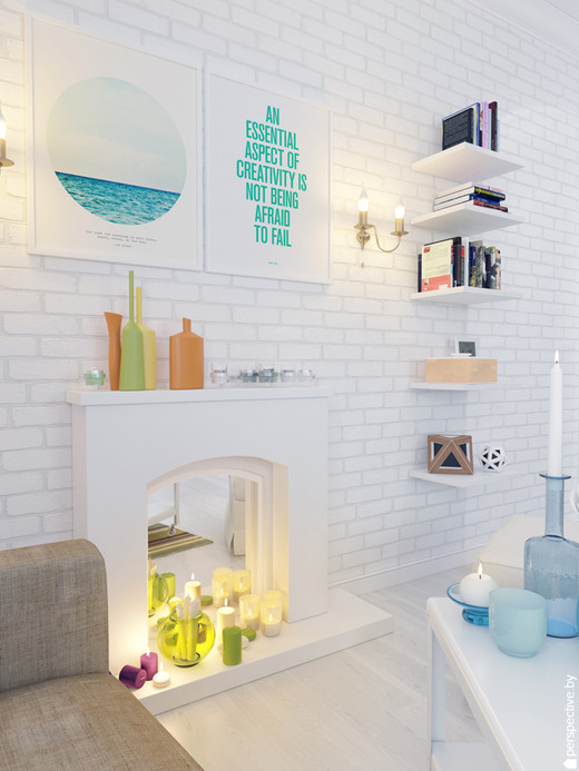 Фальш камины в интерьерах