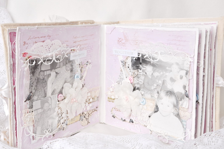Альбом с детскими фото в стиле Шебби