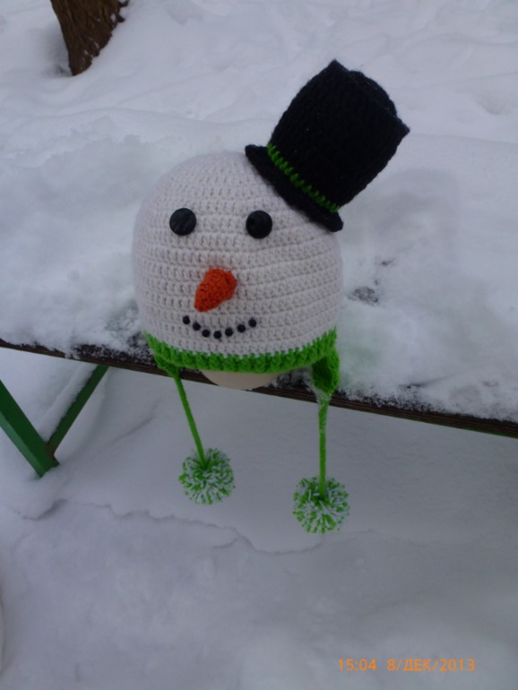шапка снеговик