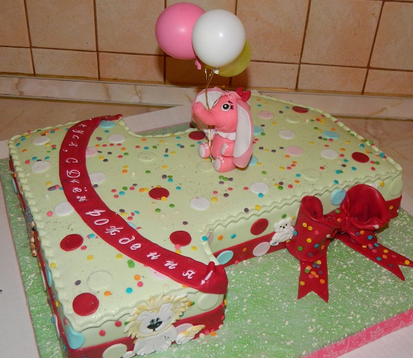 Единичка с розоым слоником))))