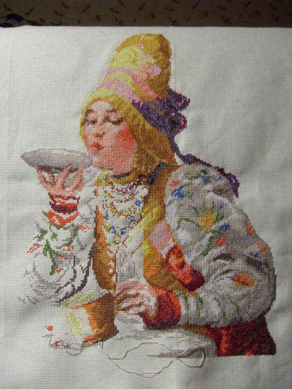 "Барышня за чаепитием" (почти финиш)