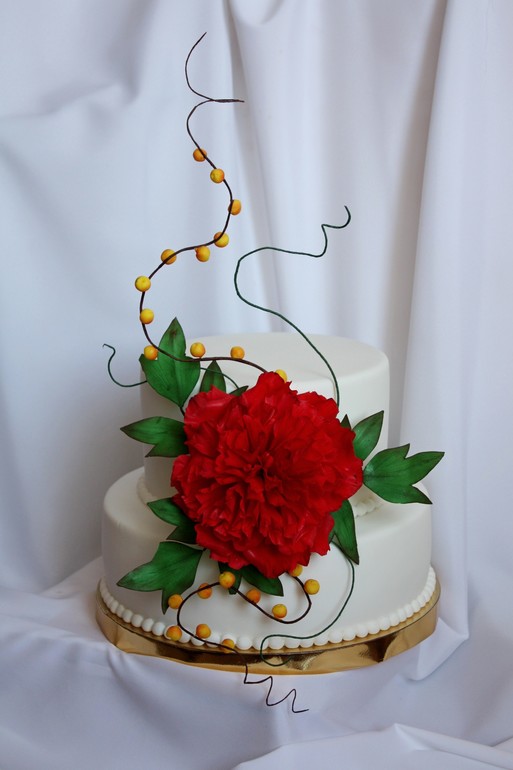 Торт для моей мамы на юбилей! С пионом!